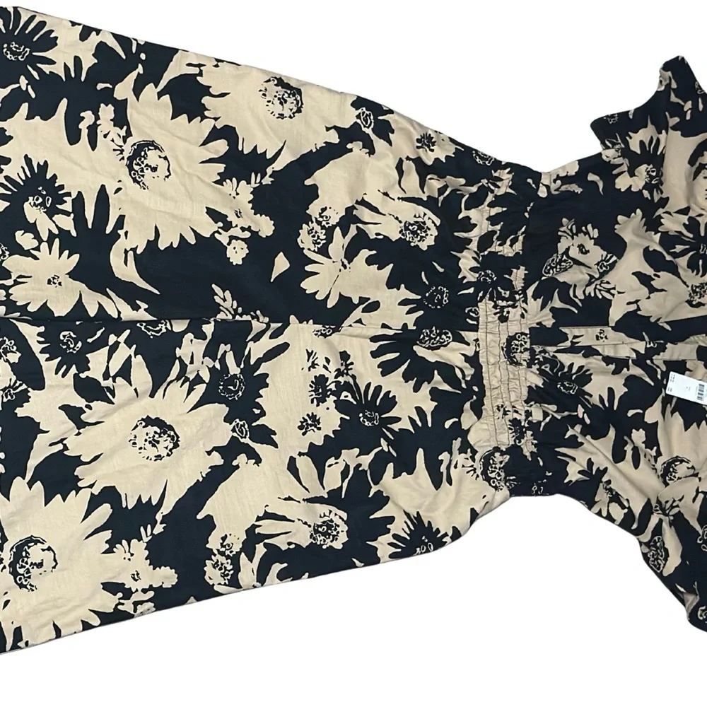 Anthropologie Black and Tan Floral Jumpsuit - Picture 4 of 5